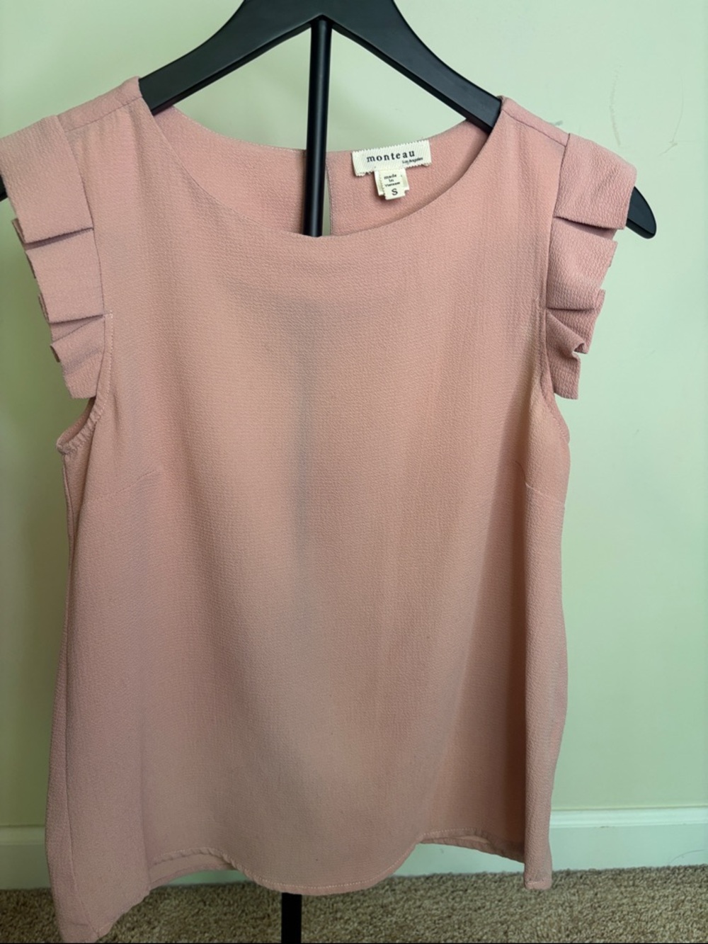3 for $20 Monteau Dusty Pink Ruffle Cap Sleeve Top Size Small